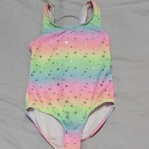 Magic Girls' Rainbow Star One-Piece Swimsuit - Pink, Yellow, Green, Blue